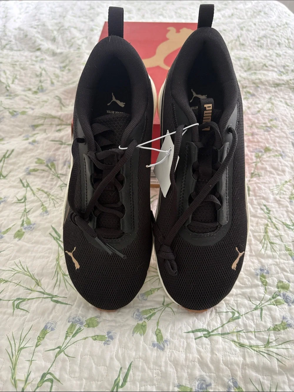 Puma Black Sneakers with Rose Gold Puma Logo-8